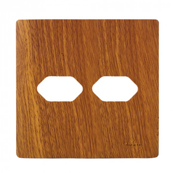 Placa 4x4 2 Tomadas Horizontais - Novara Cumaru